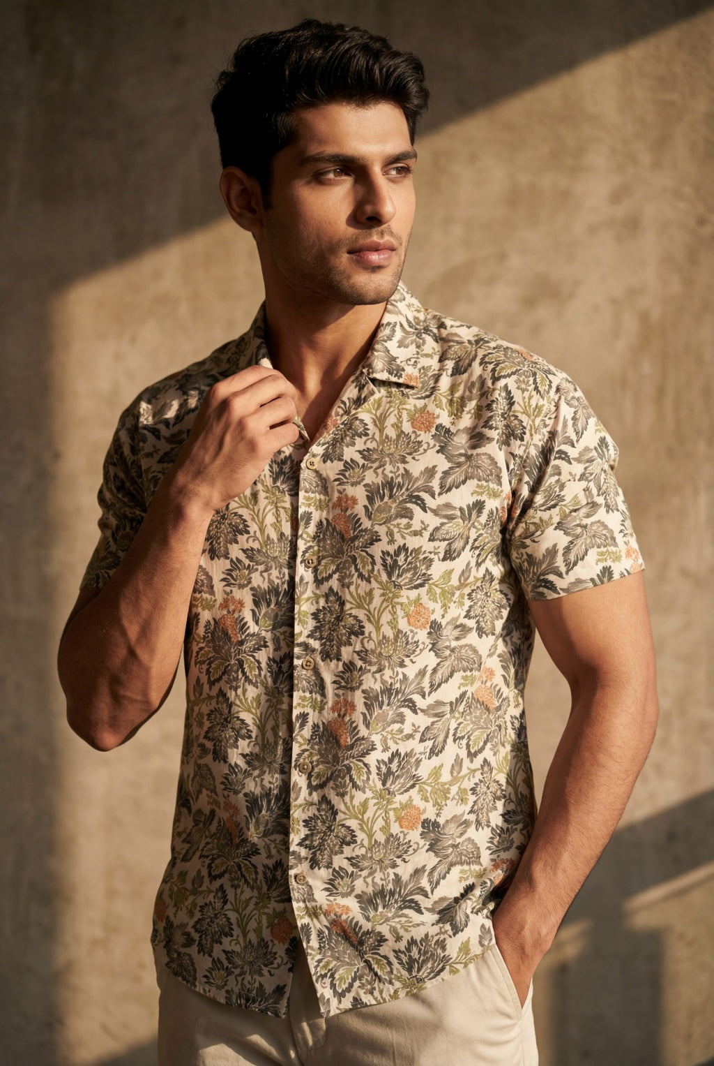 Belezo Signature Botanical Dune Shirt - Sage Edition