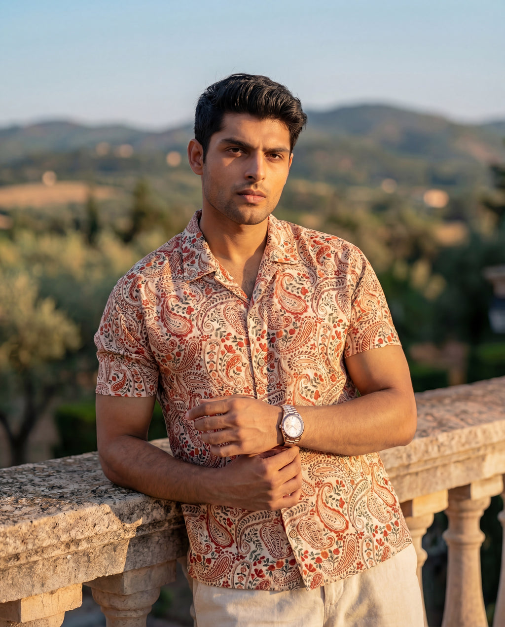 Belezo Signature Heritage Paisley Shirt – Terracotta Bloom