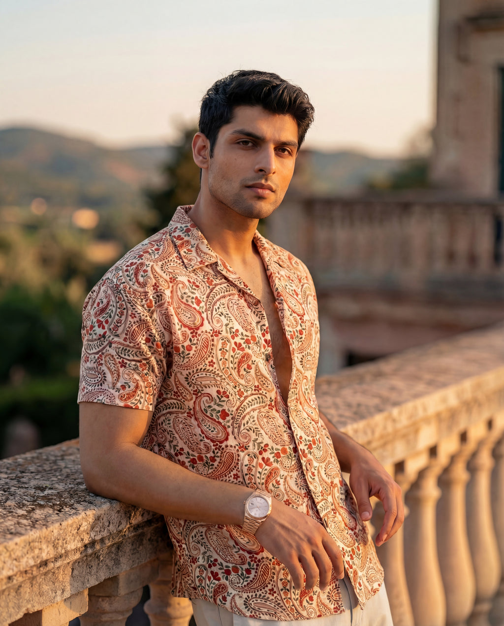 Belezo Signature Heritage Paisley Shirt – Terracotta Bloom