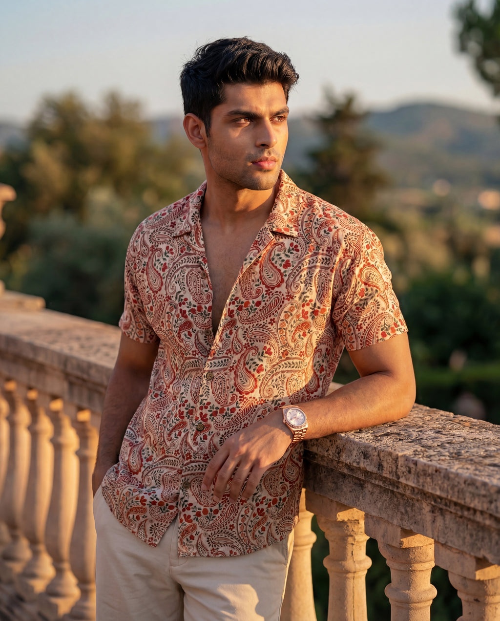 Belezo Signature Heritage Paisley Shirt – Terracotta Bloom